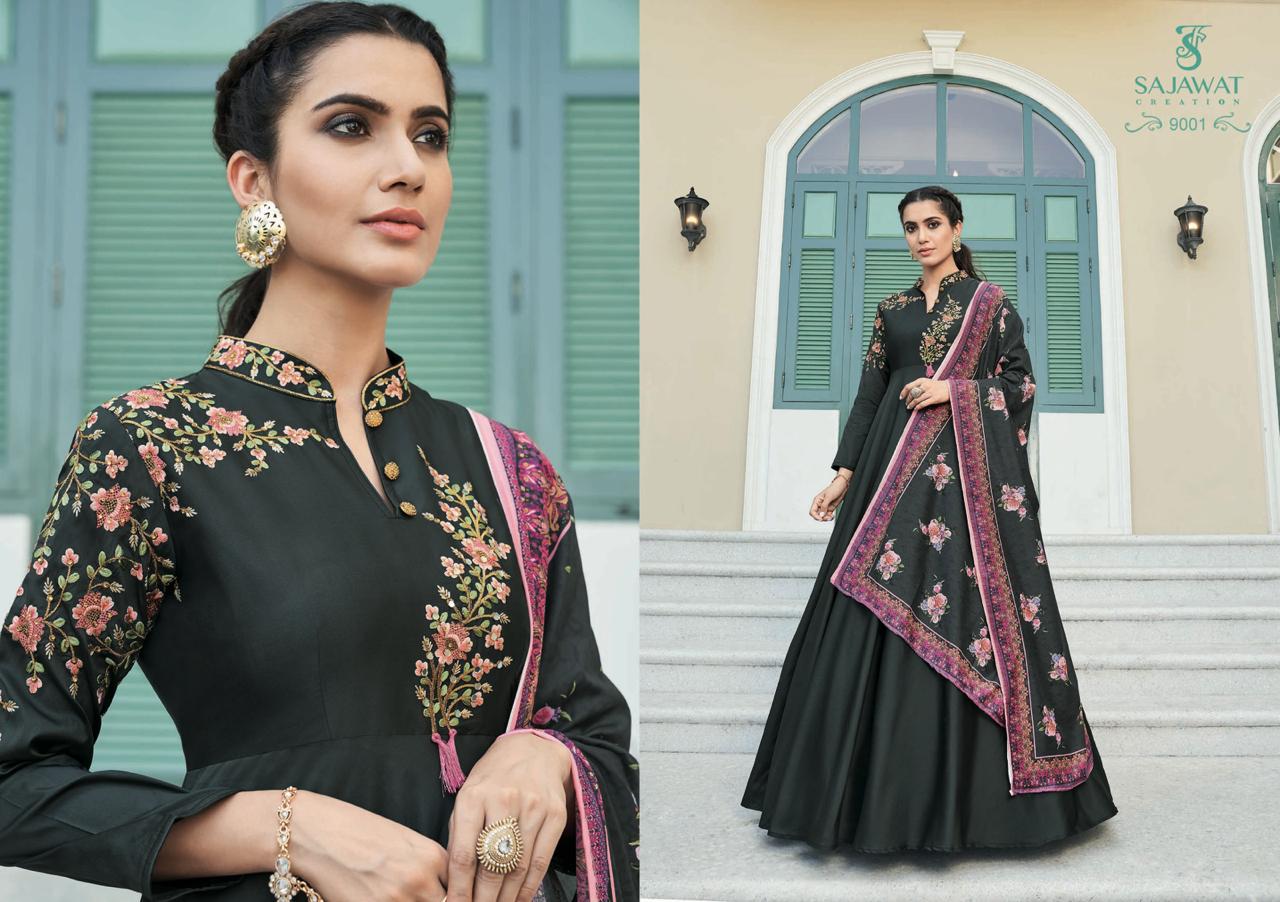 Bride Vol 7 By Sajawat Creation Series 9001 To 9006 Designer Party Wear Gowns Set Nd Single Wholesal...