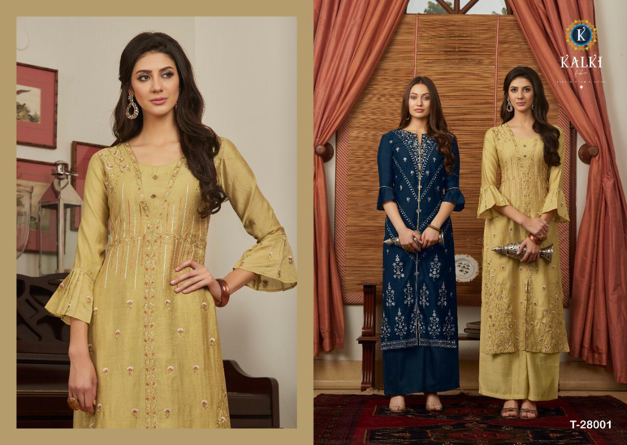 First Look By Kalki Kurtis With Plazzo Wholesale Supplier Surat