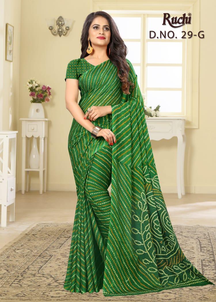 Ruchi Super Kesar Chiffon Poster 29 Sarees Wholesale Supplier And Dealer Surat