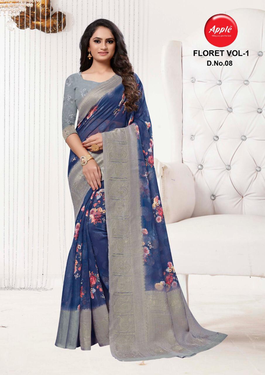 Floret By Apple Cotton Sarees Wholesale Supplier And Dealer Surat