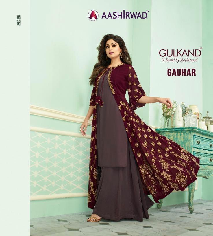 Aashirwad Gauhar Series 7133 To 7137 Designer Suits Set And Single Wholesale Supplier And Dealer Guj...