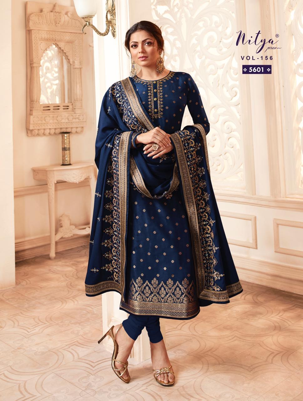 Lt Nitya Vol 156 Series 5601 To 5605 Designer Suits Wholesale Supplier And Exporter India