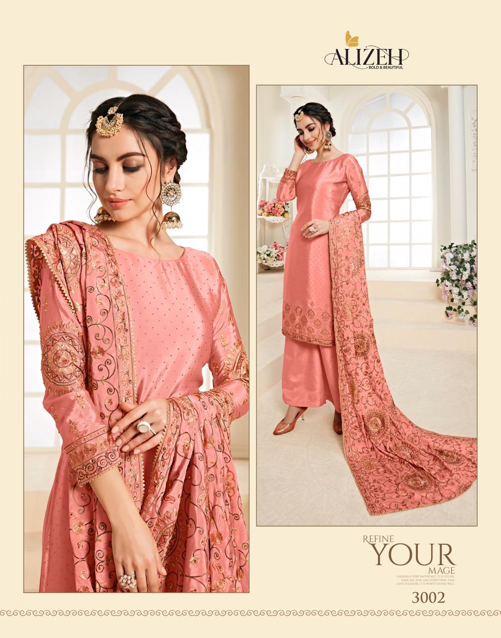 Zaida Vol 3 By Alizeh Official Series 3001  Designer Occasion Wear Suits Set And Single Wholesale Su...