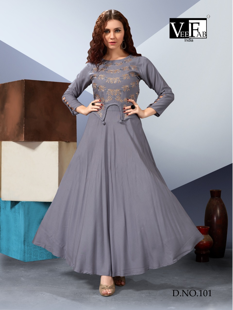 Milano By Vee Fab India Reyon Long Kurtis Wholesale Supplier India