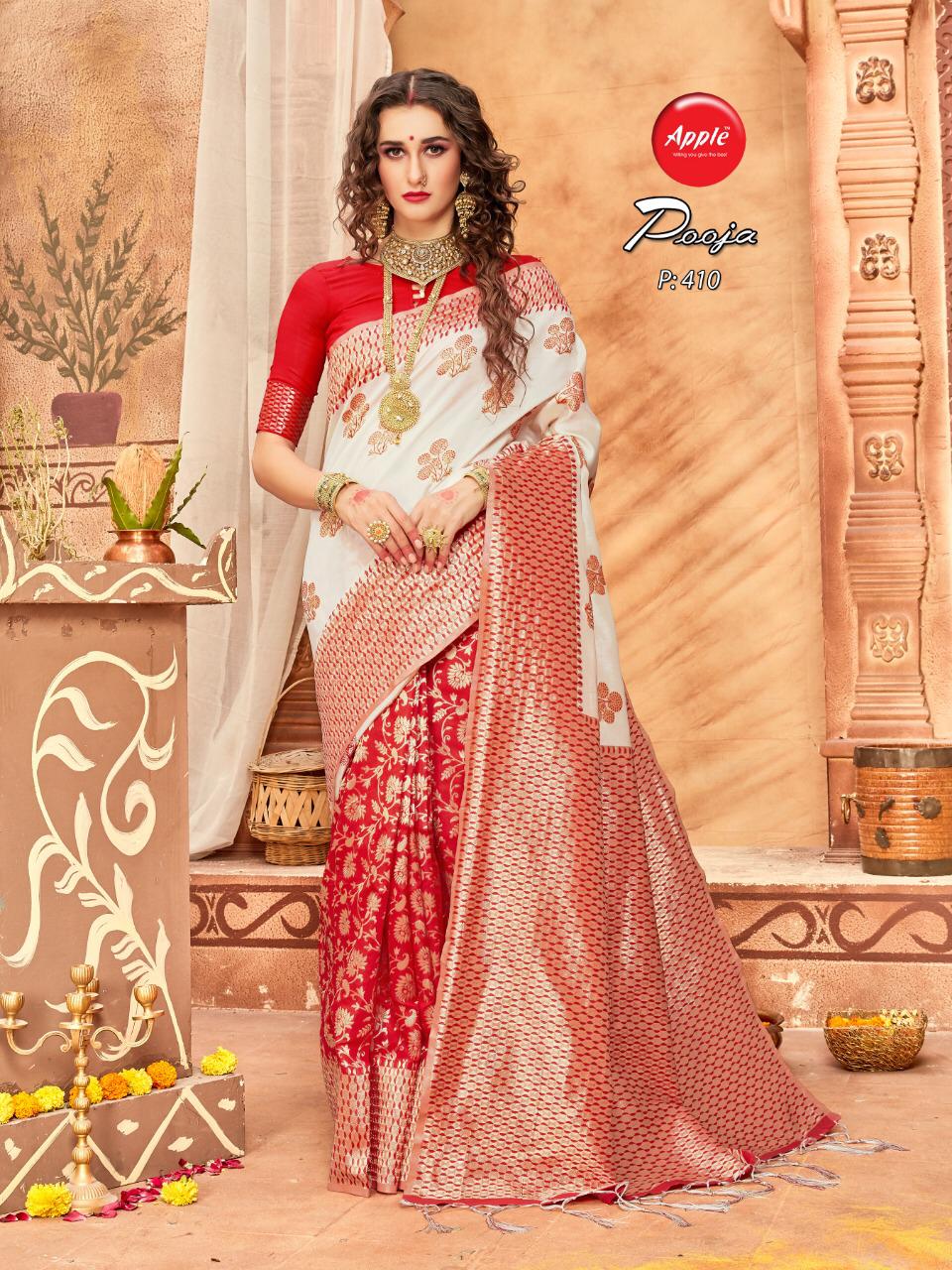 Pooja Exclusive Vol 4 By Apple Pooja Sarees Wholesale Supplier India
