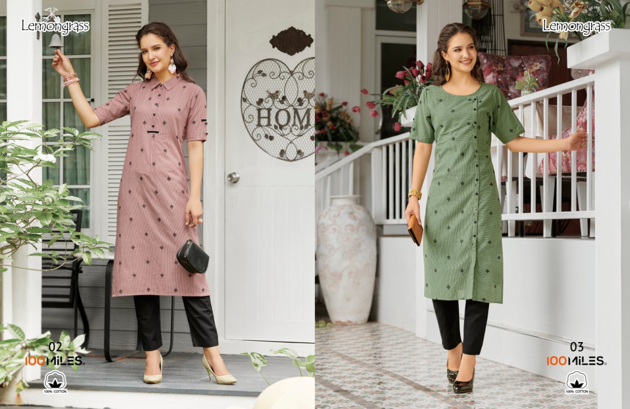 Lemongrass By 100miles Cotton Kurtis Wholesale Dealer And Supplier Surat