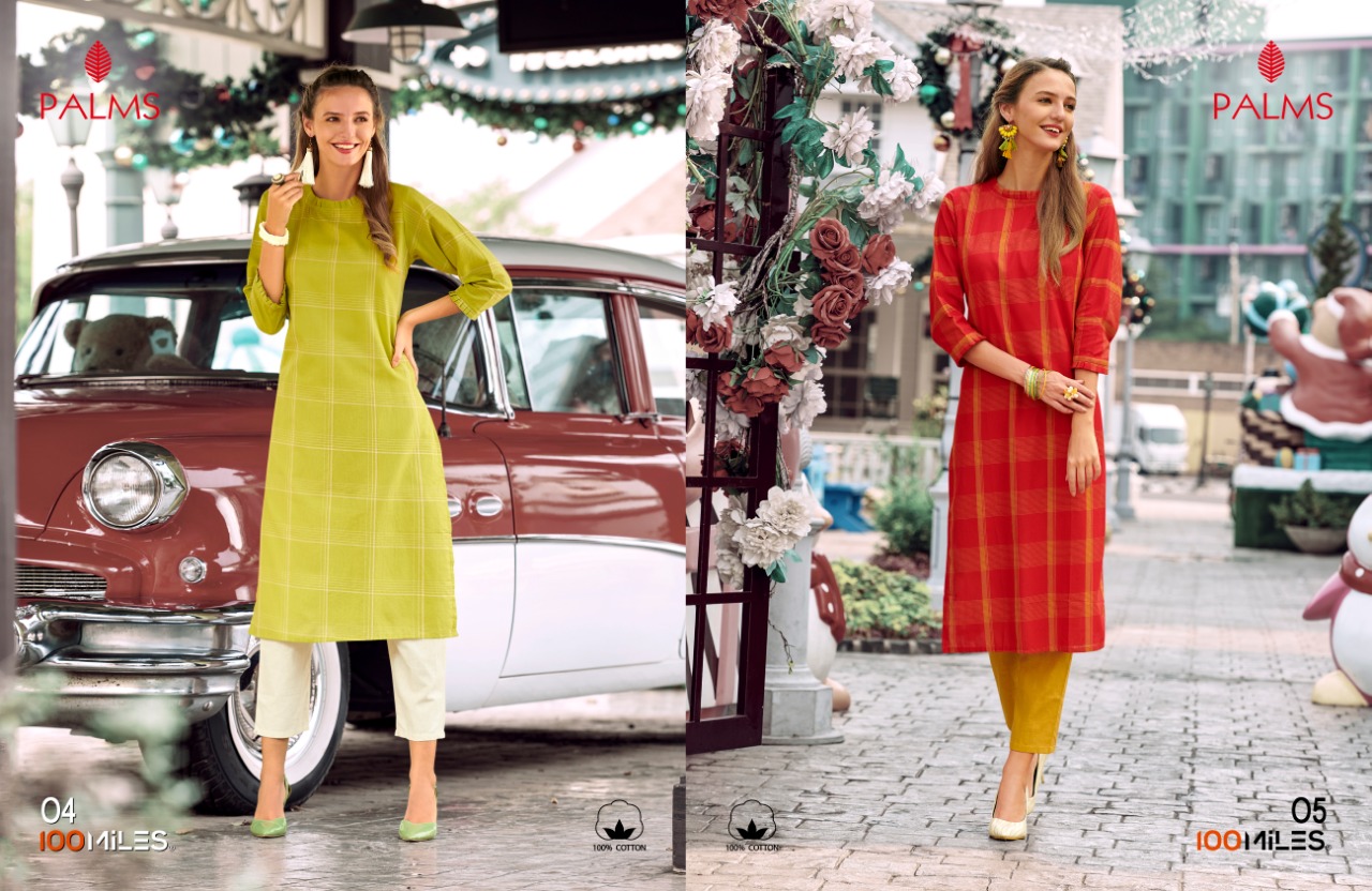 Palm By 100miles Cotton Kurtis Wholesale Supplier And Dealer Surat