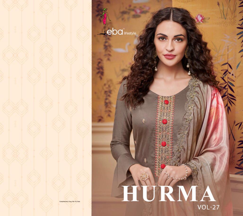 Hurma Vol 27 By Eba Lifestyle Series 1142 To 1147 Designer Suits Wholesale Supplier India