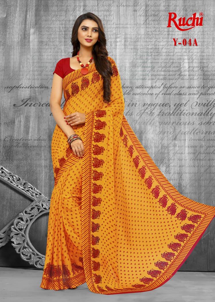 Supper Kesar Chiffon By Ruchi Sarees Set And Single Wholesale Supplier India