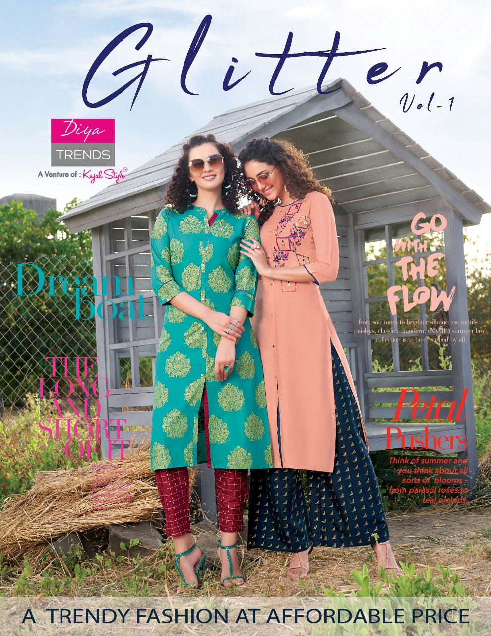 Glitter Vol 1 By Diya Trendz Kurti With Plazzo Wholesale Supplier Gujarat
