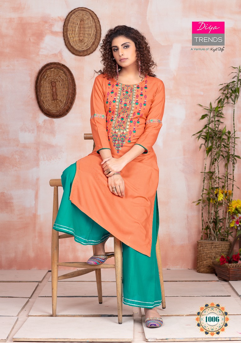 Fashion Angel Vol 1 By Diya Trends Kurtis With Bottom Wholesale Supplier And Dealer Gujarat