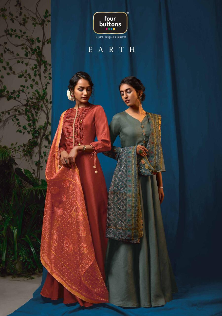 Earth By Four Buttons Series 1281 Designer Party Wear Gowns Wholesale Supplier Gujarat