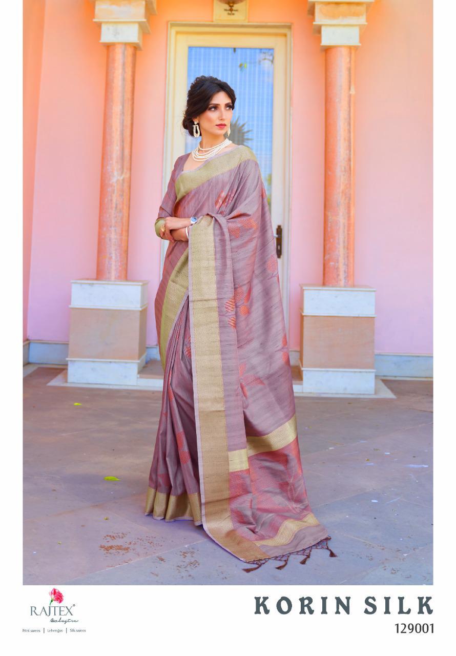 Korin Silk By Rajtex Series 12001 To 12006 Silk Sarees Set And Single Wholesale Supplier Gujarat