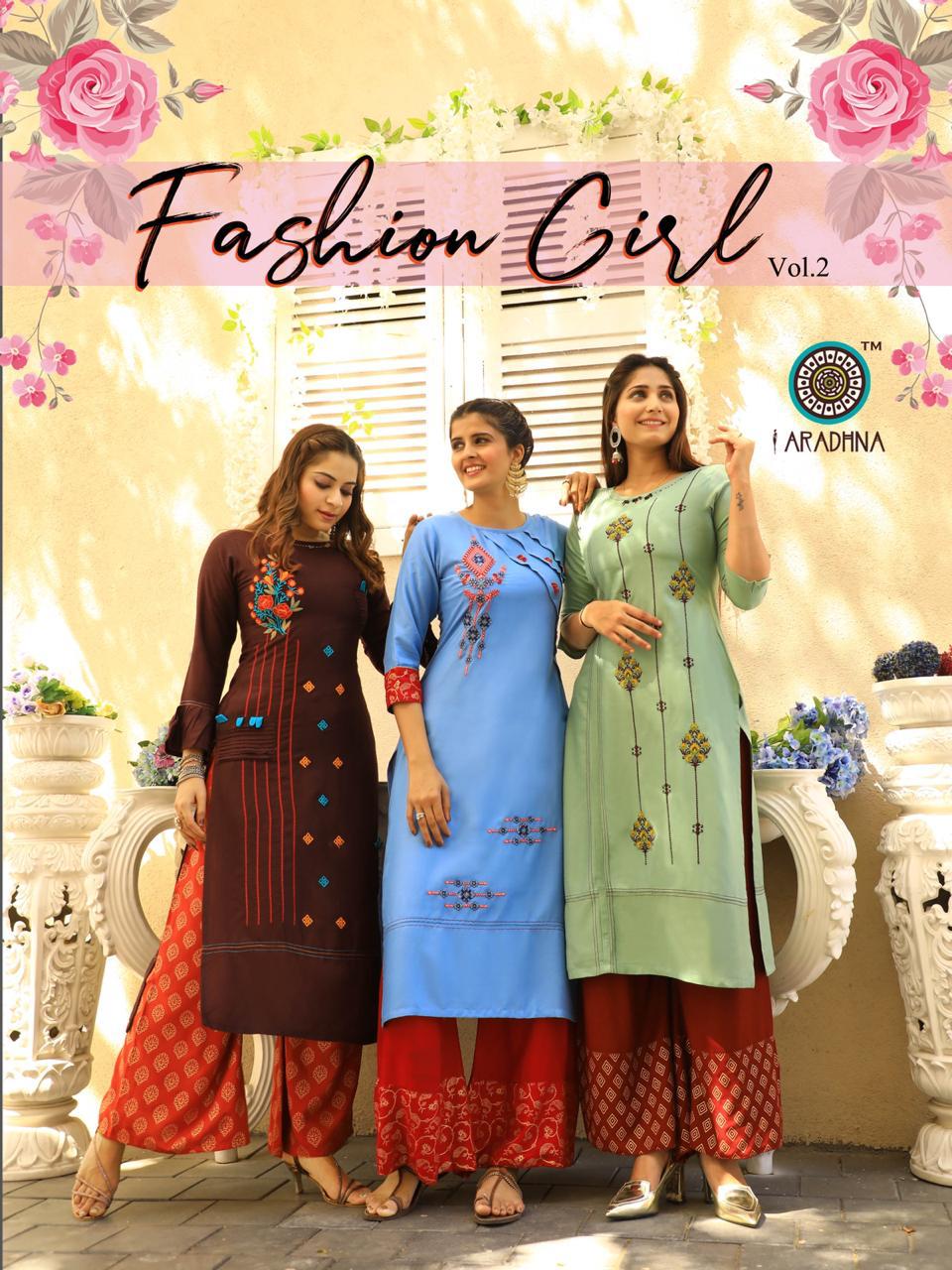 Fashion Girl Vol 2 By Aradhna Kurtis With Bottom  Wholesale Supplier And Dealer Surat