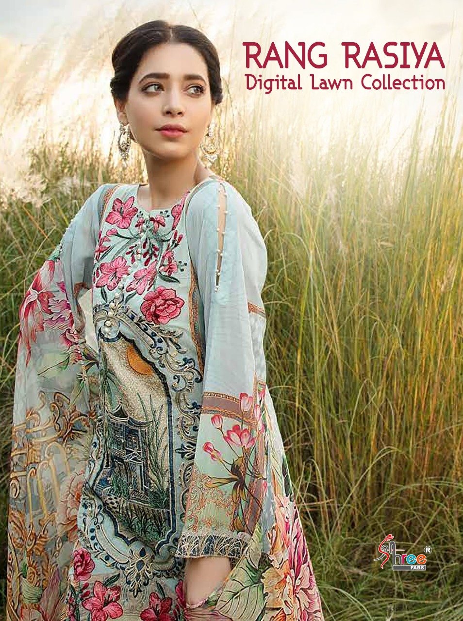 Rangrasiya Digital Lawn Collection By Shree Fabs Pakistani Suits Wholesale Supplier And Dealer Gujar...