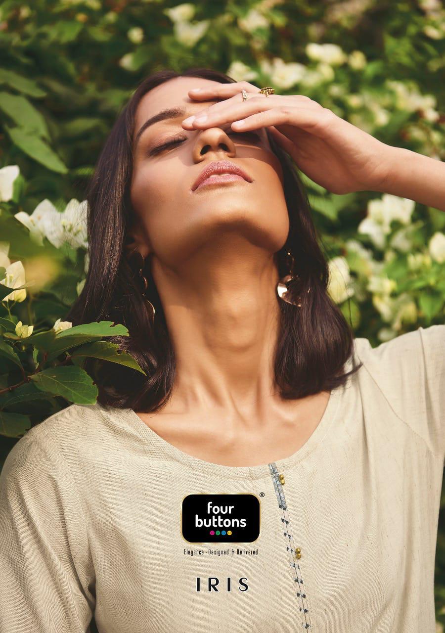 Iris By Four Buttons Series 1411 Kurtis With Bottom  Wholesale Supplier And Dealer Surat