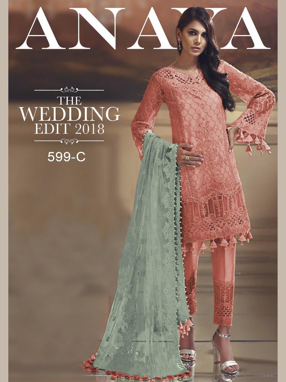 Anaya 599 Colours Wedding Edition Pakistani Suits Wholesale Supplier And Dealer Gujarat