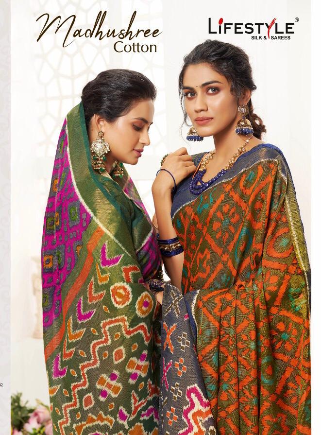 Madhushree By Lifestyle Cotton Brasso Sarees Wholesale Supplier And Dealer Gujarat