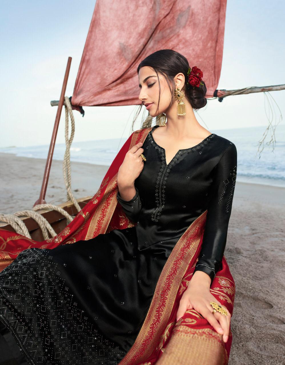 Solitaire By Glossy Series 2502 To 2507 Designer Party Wear Suits Wholesale Supplier Gujarat