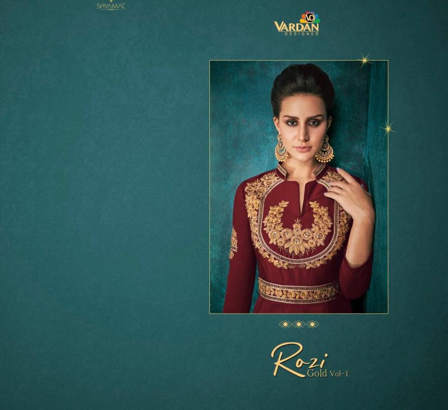 Rozi Gold Vol 1 By Vardan Designer Party Wear Gowns Wholesale Supplier Gujarat