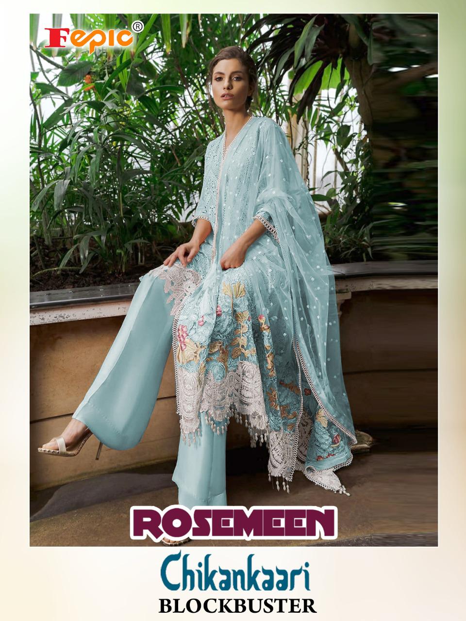 Rosemeen Chikankaari Blockbuster By Fepic Pakistani Suits Wholesale Supplier And Dealer Gujarat