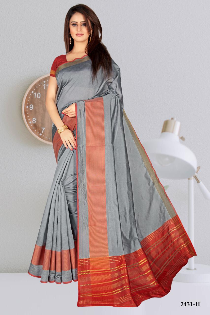 H Raj D No 2431 Cotton Sarees Wholesale Supplier And Dealer Gujarat