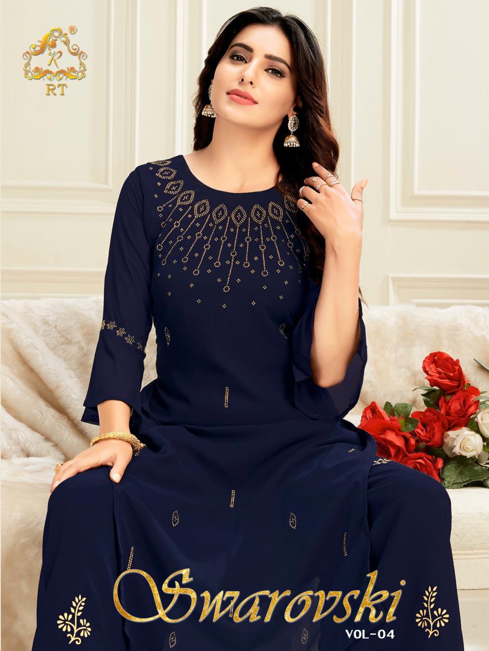 Swarovski Vol 4 By Rijiya Trends Kurtis With Bottom  Wholesale Supplier And Dealer Surat