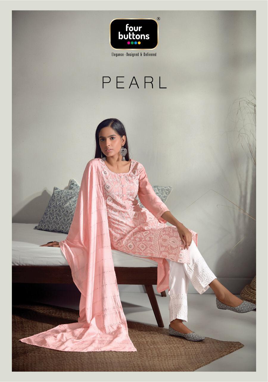 Pearl By Four Buttons Kurtis With Bottom  Wholesale Supplier And Dealer Surat