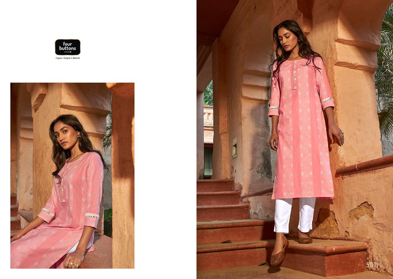 Elements By Four Buttons Kurtis With Bottom  Wholesale Supplier And Dealer Surat