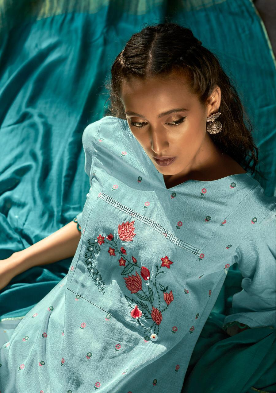 Lemon 2 By Four Buttons Kurtis With Bottom And Dupatta Wholesale Supplier And Dealer Surat