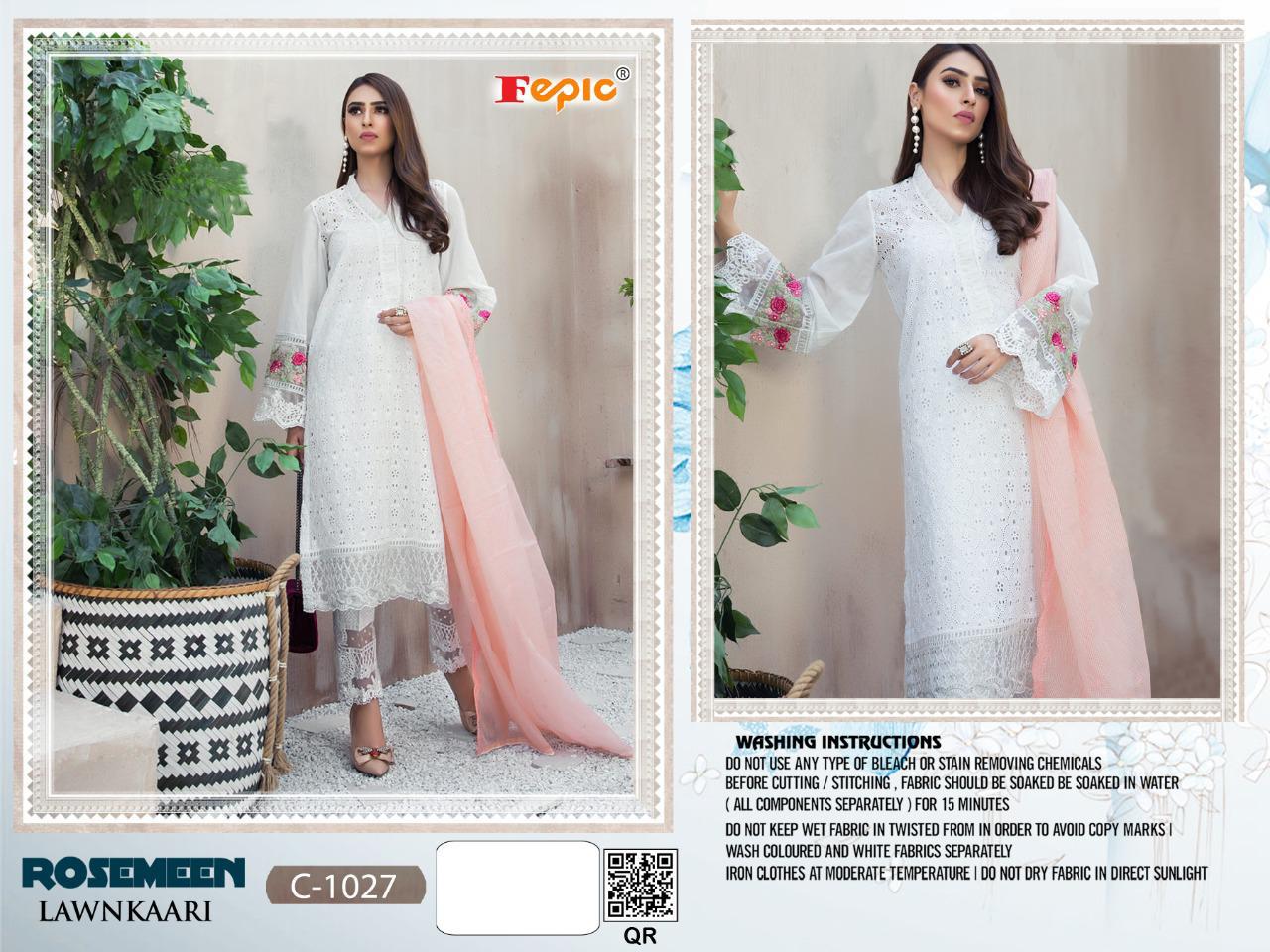 Rosemeen Lawnkaari By Fepic Pakistani Suits Wholesale Supplier And Dealer Gujarat