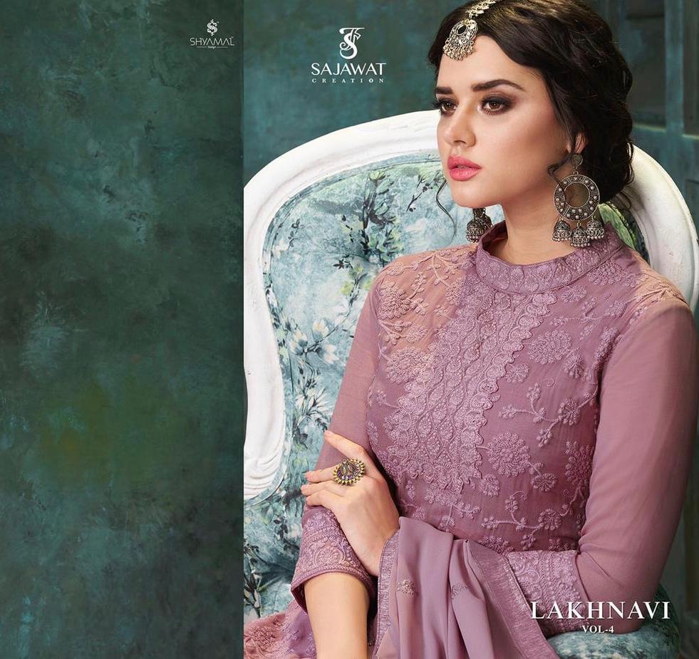 Lakhnavi Vol 4 By Sajawat Series 25 To 30 Designer Party Wear Suits Wholesale Supplier Gujarat