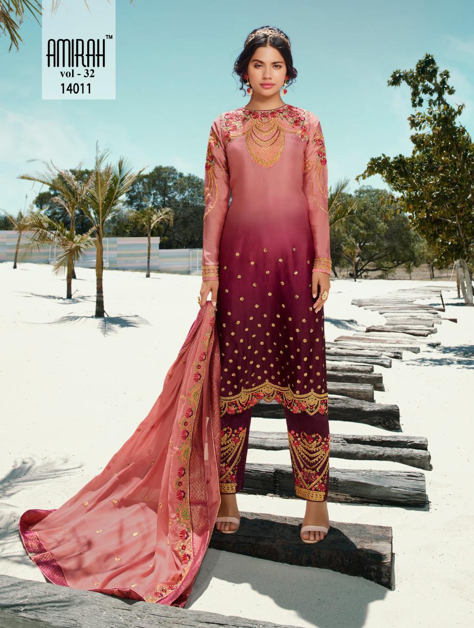 Amirah Vol 32  Series 14011 Designer Party Wear Suits Wholesale Supplier Gujarat