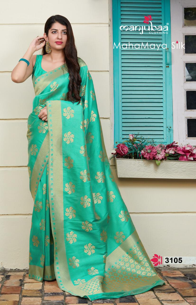 Mahamaya Silk By Manjubaa Series 3103 To 3106 Silk Sarees Set And Single Wholesale Supplier Gujarat