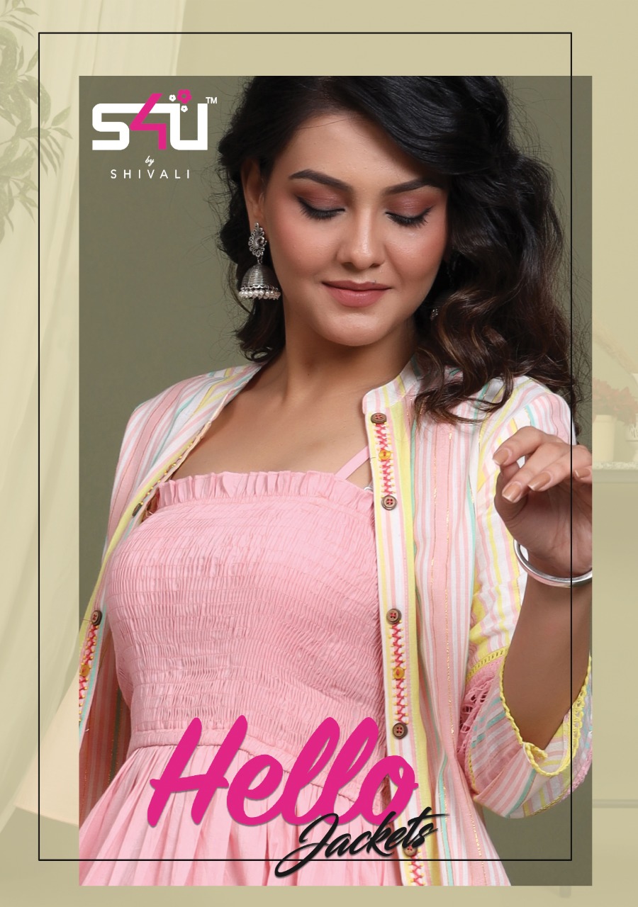 Hello Jackets Vol 5 By S4u Shivali Beutiful Designer Kurtis With Jackets Wholesale Supplier And Deal...