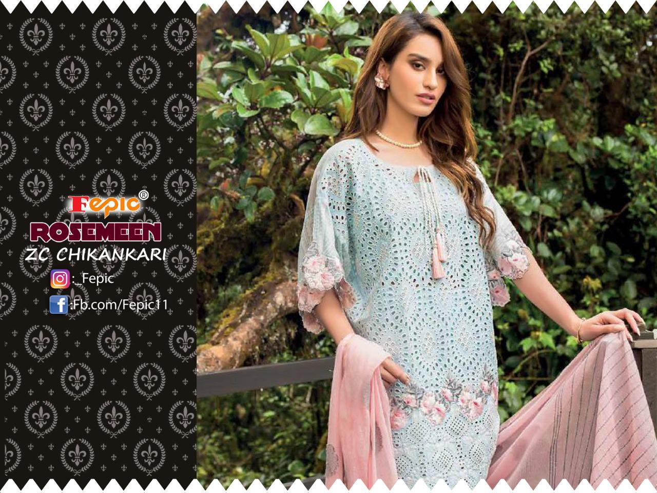 Rosemeen Zc Chikankari By Fepic Pakistani Suits Wholesale Supplier And Dealer Gujarat