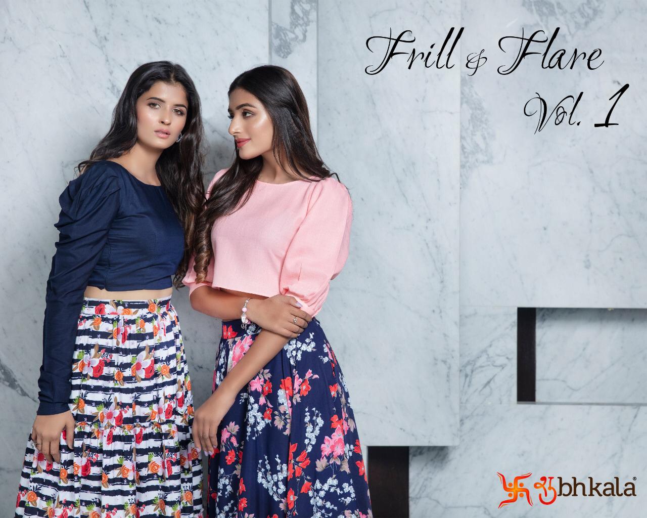 Frill And Flare Vol 1 By Khushboo Top With Lehngas Wholesale Supplier And Dealer Gujarat