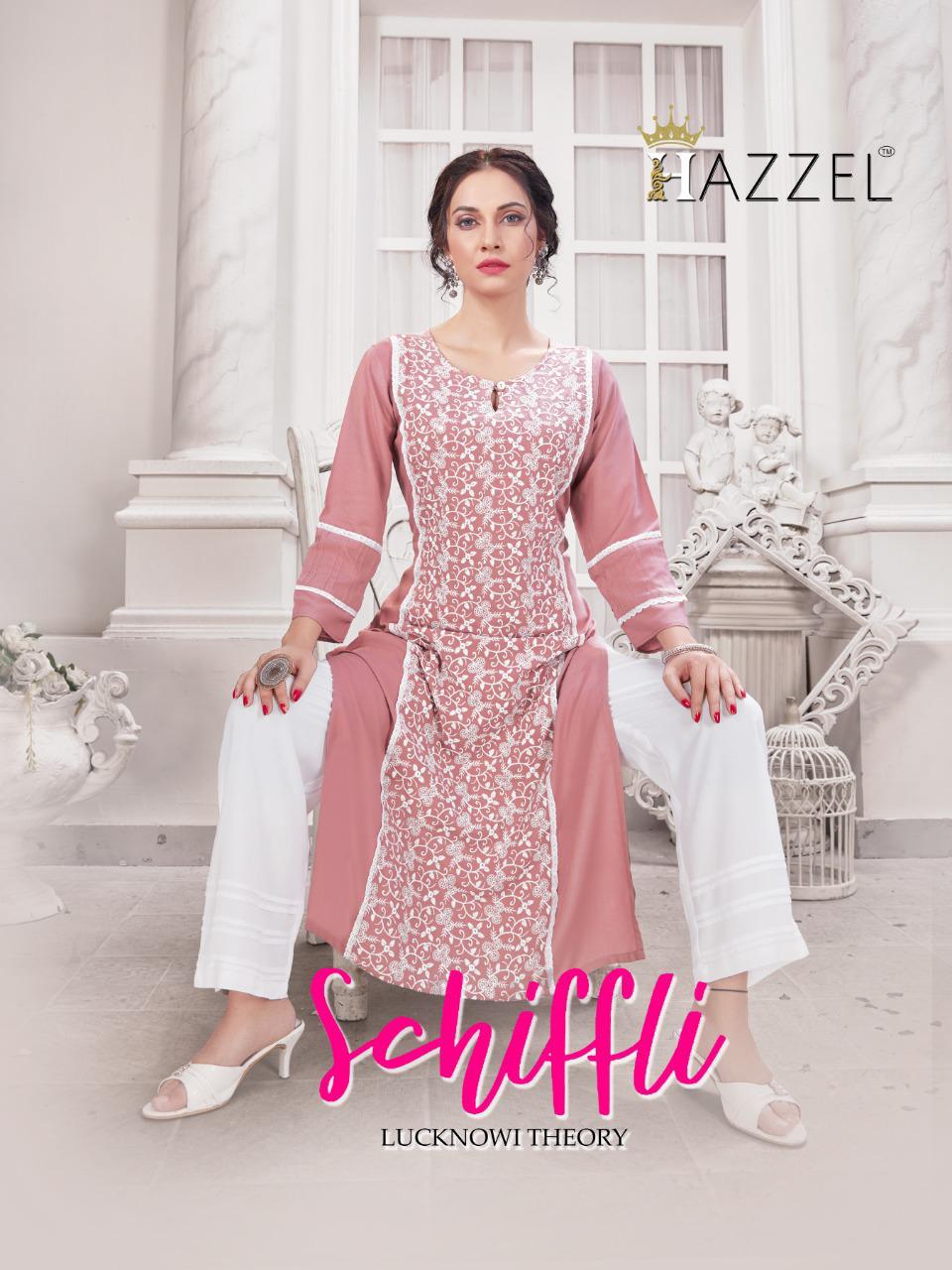 Schiffli By Hazeel Kurtis With Bottom  Wholesale Supplier And Dealer Surat