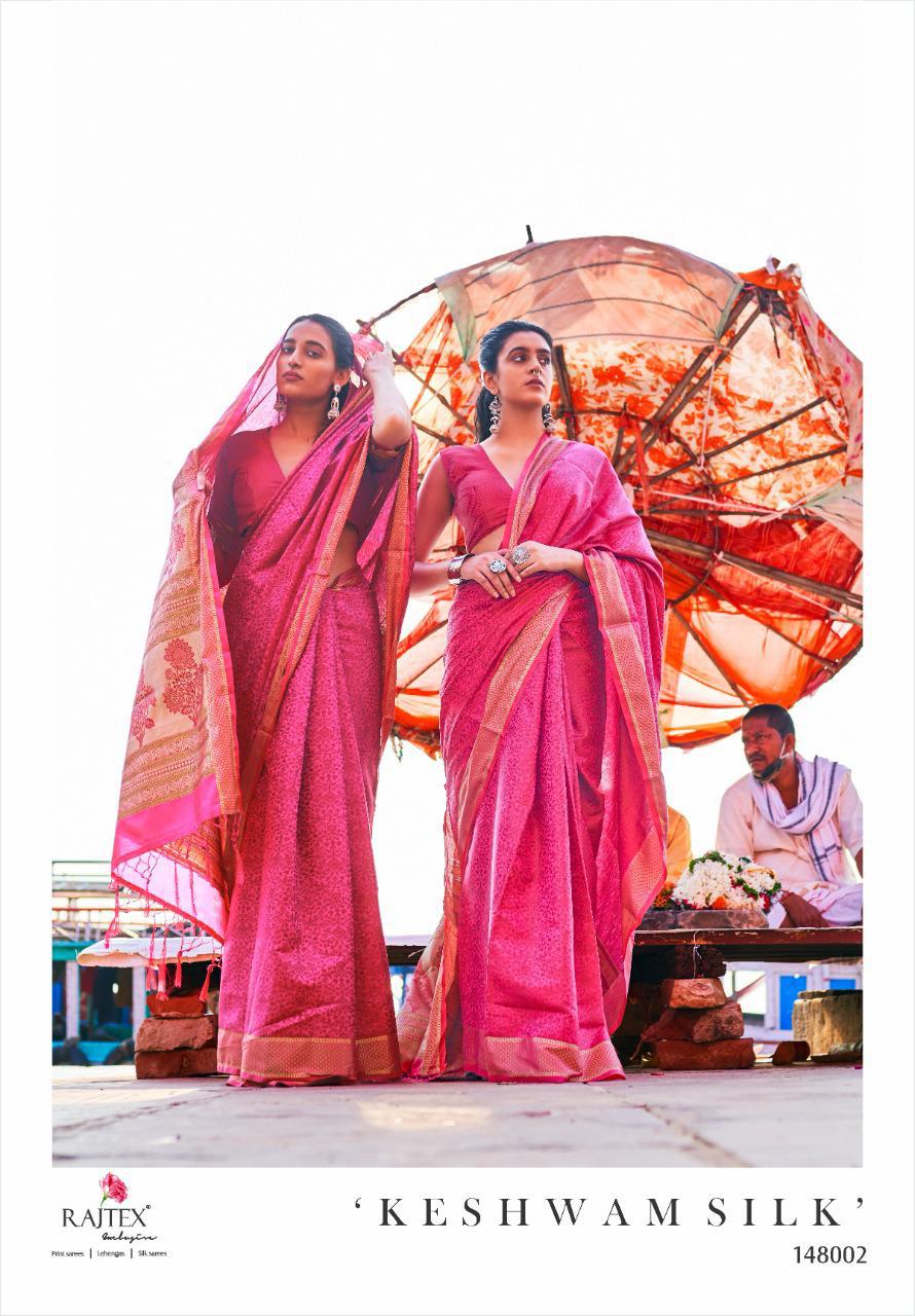 Raj Tex Keshwam Silk Series 148001 To 148006 Silk Sarees Set And Single Wholesale Supplier Gujarat