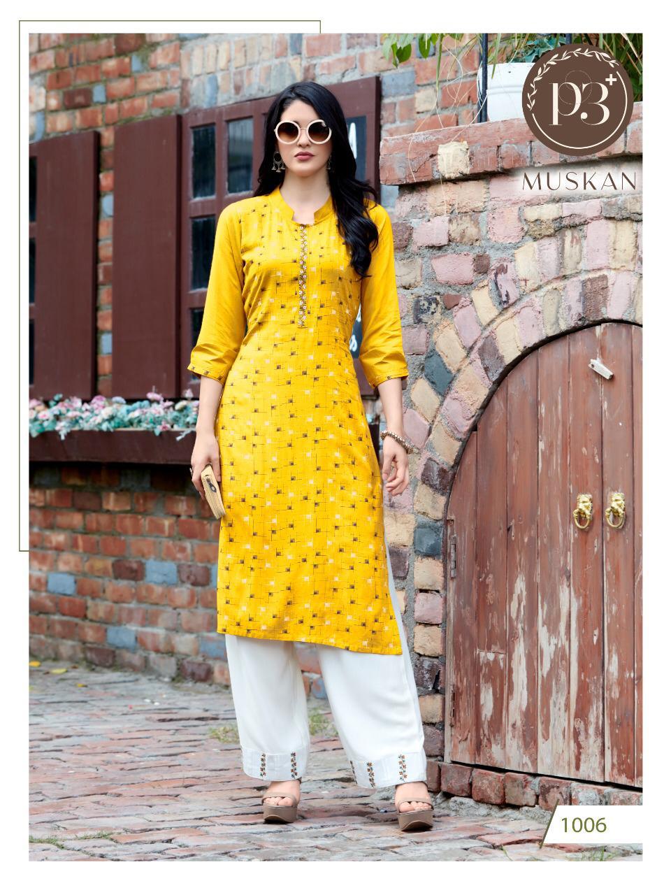 Muskan By P 3 Pluse Kurtis With Bottom  Wholesale Supplier And Dealer Surat