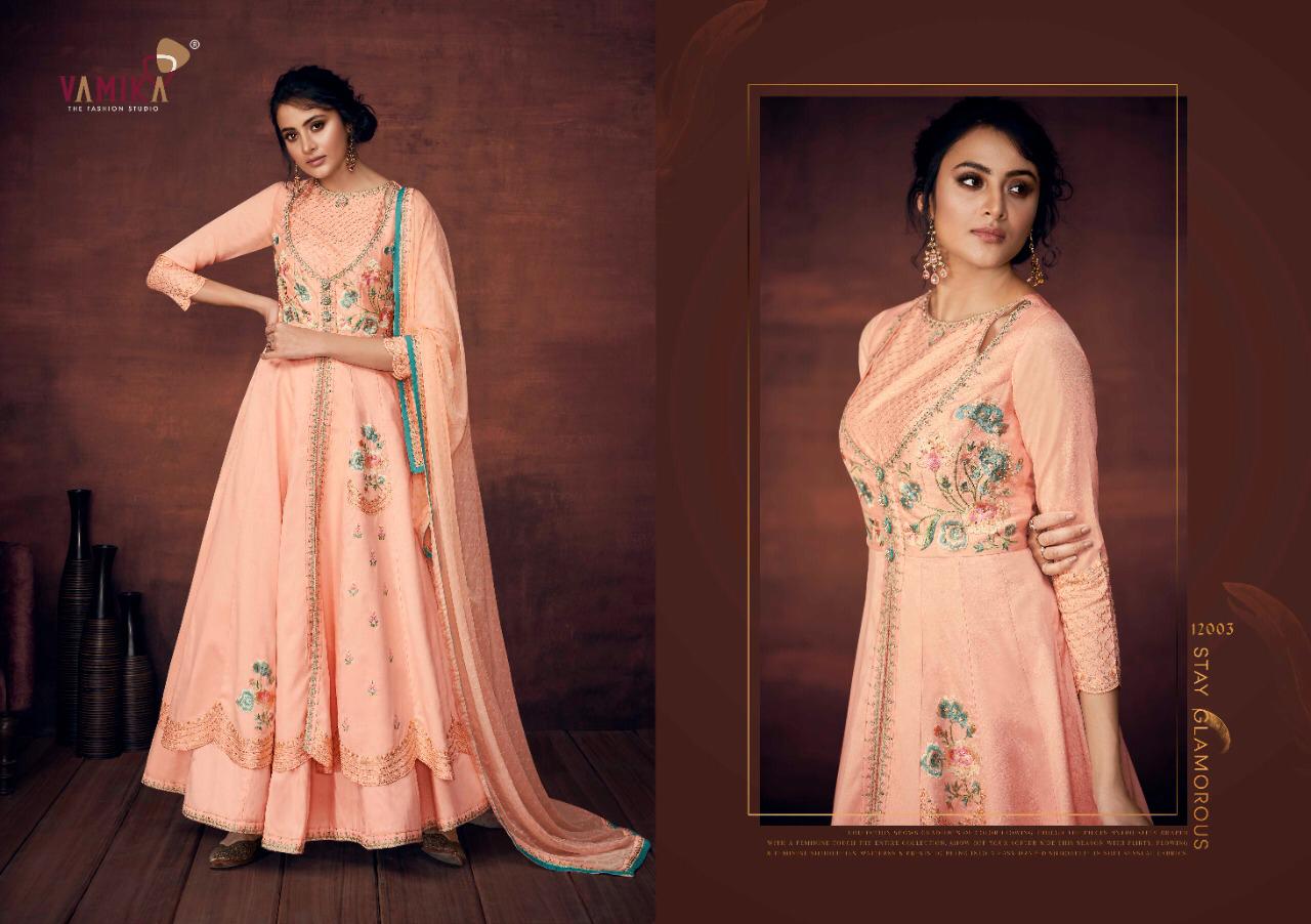 Crimsyn By Vamika Series 12001 To 12004 Designer Party Wear Suits Wholesale Supplier And Dealer Guja...