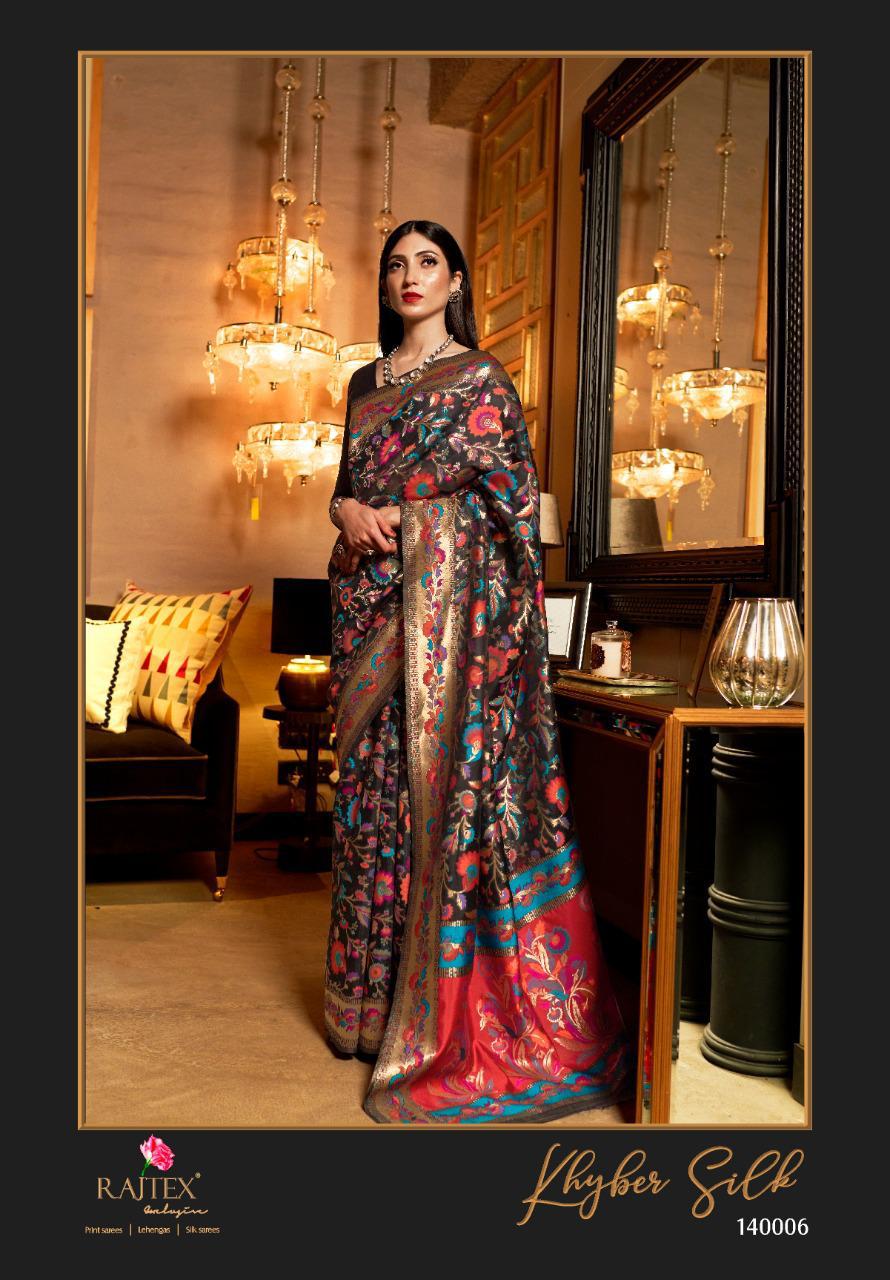 Khyber Silk Raj Tex Series 140001 To 140006 Sarees Wholesale Supplier And Dealer Surat