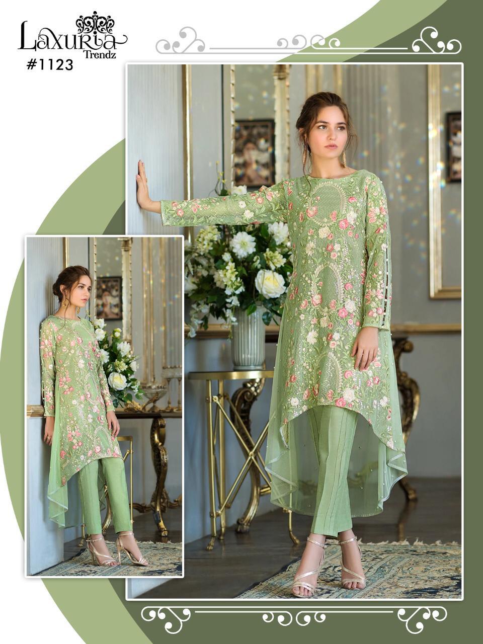 Dno 1123 By Luxuria Trendz Designer Party Wear Kurti With Bottom Wholesale Supplier Gujarat