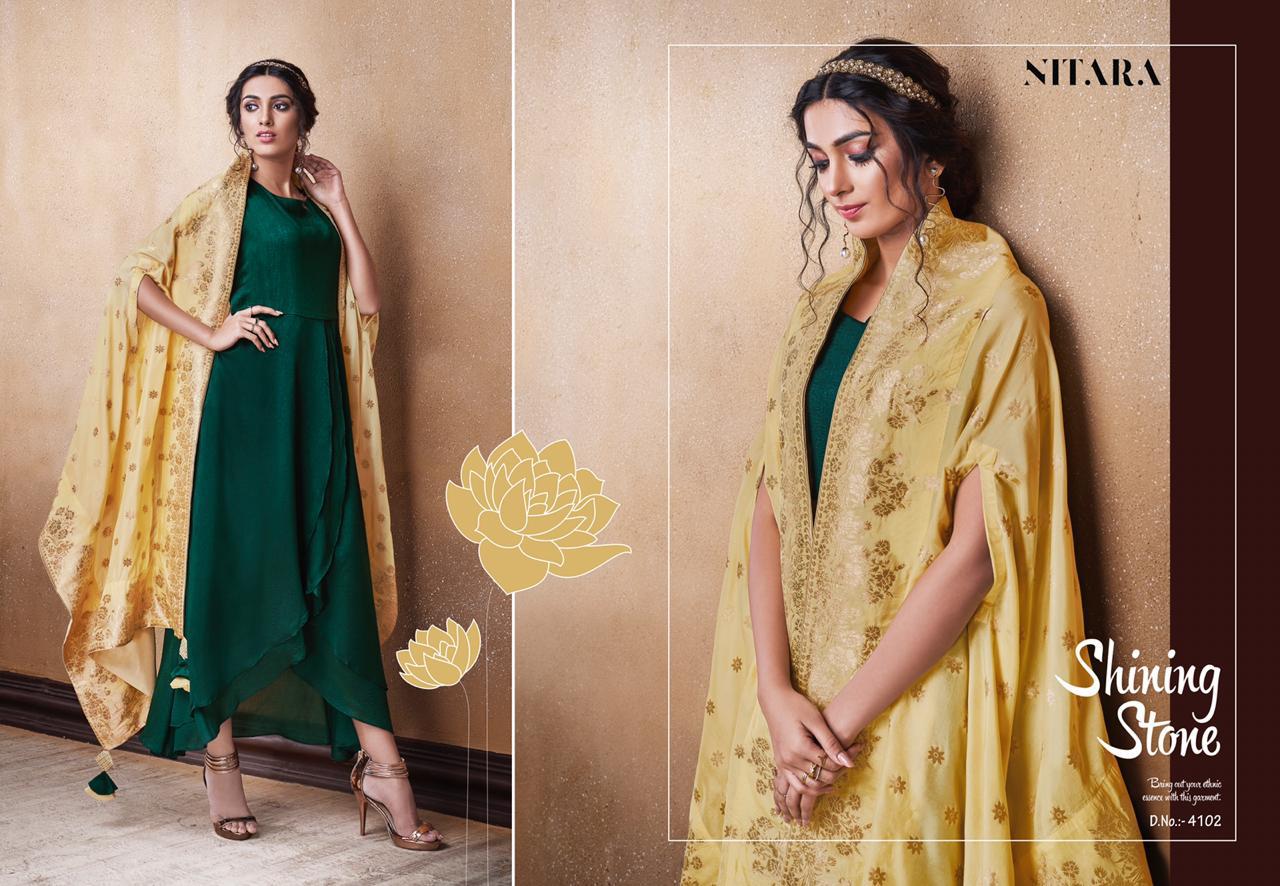 Lotus By Nitara Evening Gowns Series 4101 Gown Cape Jacket Wholesale Supplier And Dealer Surat