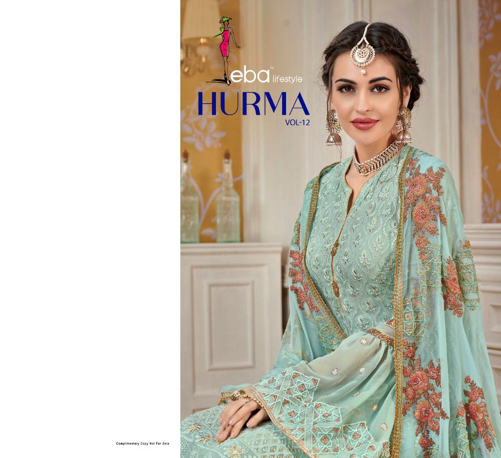 Hurma Vol 12 By Eba Lifestyle Series 1054 Designer Party Wear Suits Wholesale Supplier Gujarat