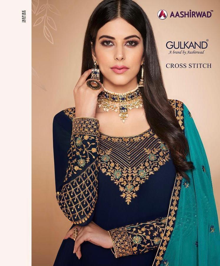Aashirwad Cross Stitch Designer Party Wear Suits Wholesale Supplier Gujarat