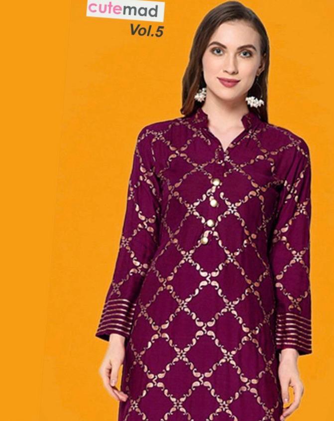 Cutemad Vol 5 Kurtis With Bottom  Wholesale Supplier And Dealer Surat