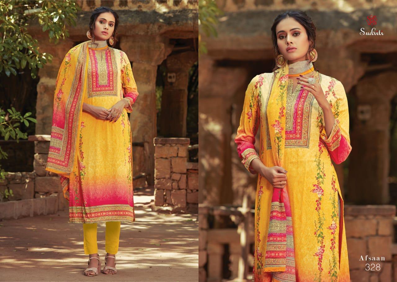Afsaan By Sudriti Crape Digital Suits Wholesaler