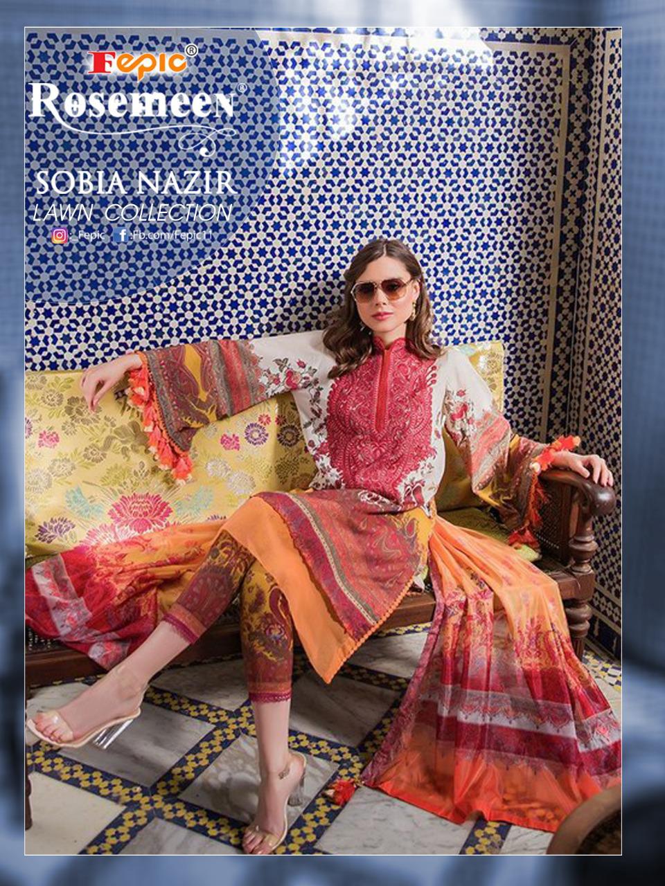 Rosemeen Sobia Nazir Lawn Collection By Fepic Manufacturer Traders Surat