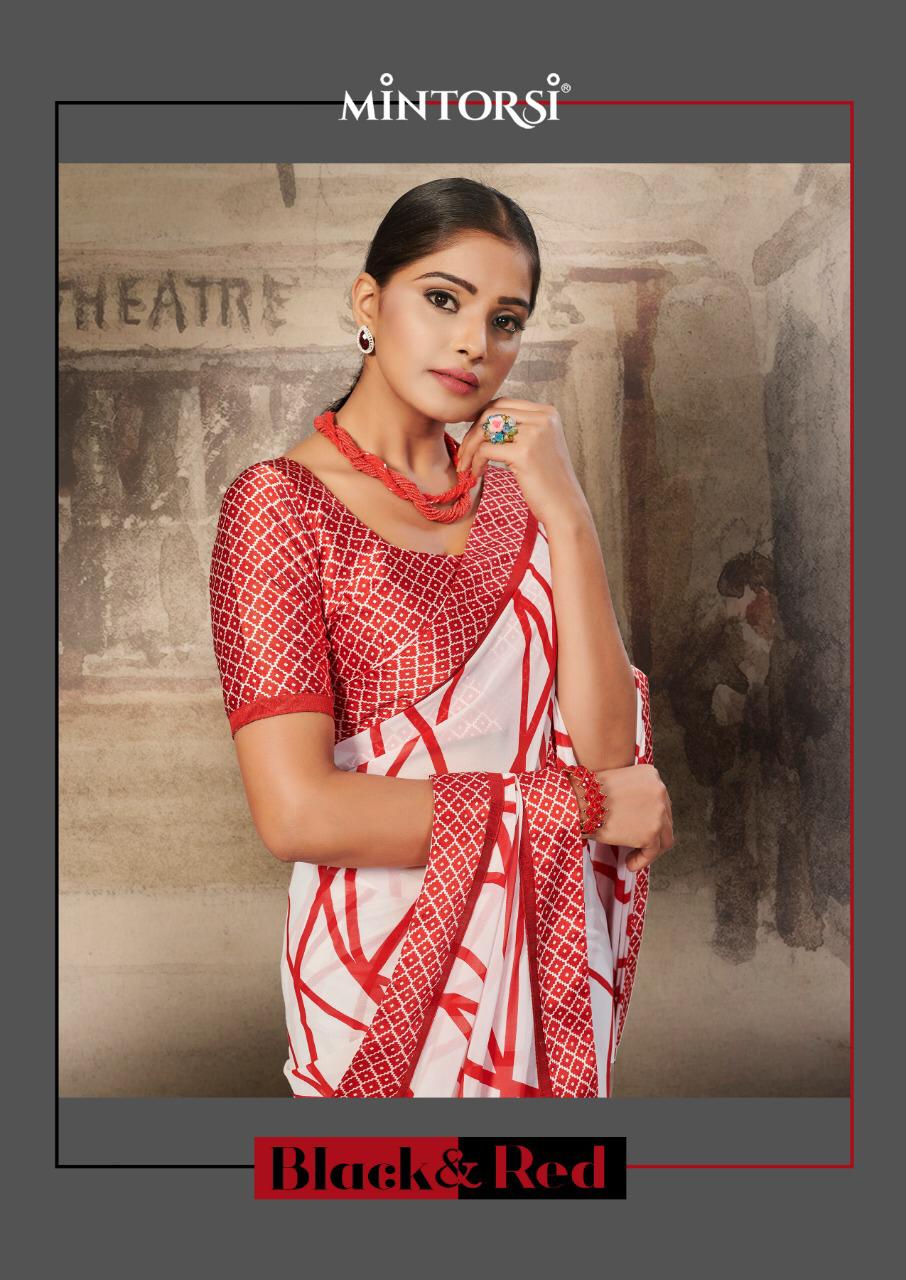 Black And Red By Mintorsi Sarees Single Available Manufacturer Traders Surat